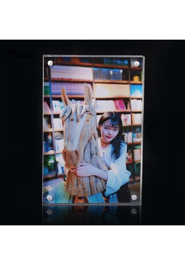 Sones Manyetik Akrilik Şeffaf Dikdörtgen Fotoğraf Çerçevesi Yaratıcı Doğum Günü Fotoğraf Çerçevesi, Boyut: 128x178mm