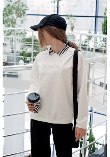 Intormul'tibrend Okul İçin Oversize Kazak 150116522 Beyaz