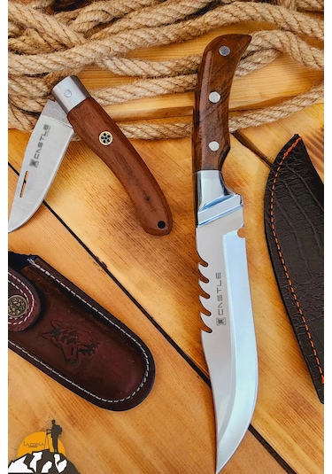 Ceviz Sap Outdoor Kamp Bıçağı Çakısı Piknik Bıçak Çakı Kmp-03 Kahverengi