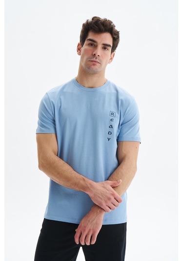 Arma Erkek Regular Fit Yazı Baskılı Süprem Bisiklet Yaka Tişört Y29344472402 Mavi