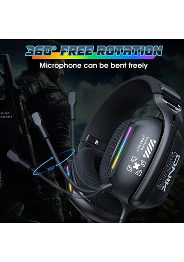 Xuweiwei Onıkuma X12 Kablolu Siyah Oyun Kulakligi 360 Ses Gurultu Onleyici Mikrofon Dayanikli Tasarim Pc Icin