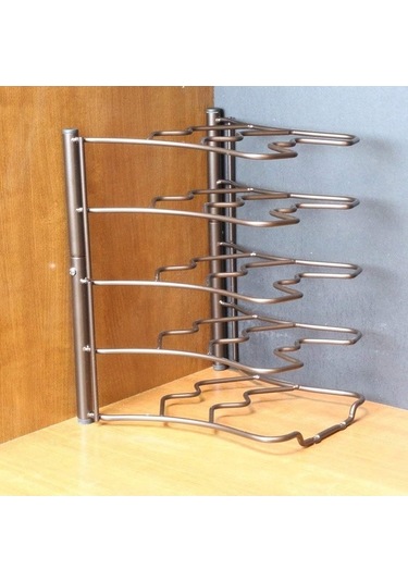 Maoyaya Mutfak Dolabı Ve Tezgahı İçin Pan Organizatör Rafı, Bronz Renk Bronz