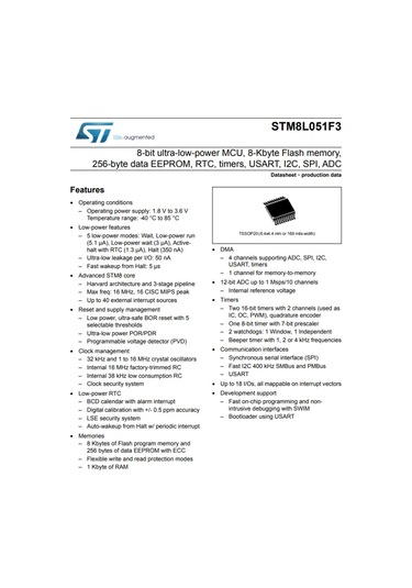 Stm8L051F3P6Tr - 8 Bıt Mcu