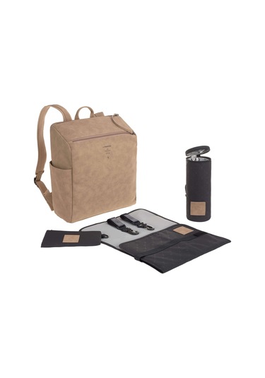 Lassig Bebek Bakım Sırt Çantası Camel Krem