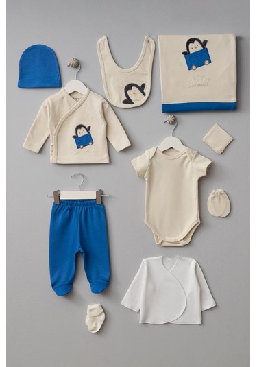 Bebitof %100 Pamuk Arabalı Penguen Desenli 10 Parça Kutulu Yenidoğan Hastane Çıkısı Seti Bbtf.mv.10094 Mavi Bebitof %100 Pamuk Arabalı Penguen Desenli 10 Parça Kutulu Yenidoğan Hastane Çıkısı Seti Bbtf.mv.10094 Mavi