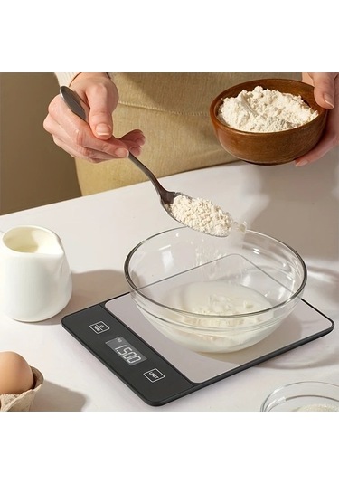 Fastbuy Wangxi Siyah Mutfak Terazisi - 01g Hassasiyet, 6 Birim Doğruluk, Paslanmaz Çelik Siyah