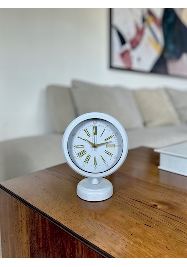 Veloria Beyaz 25 X 20 Cm Metal Masa Saati Çok Renkli
