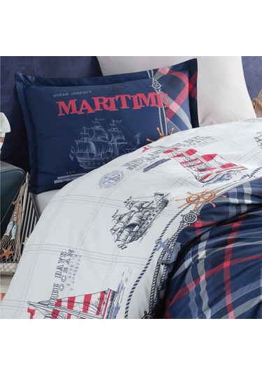 Clasy Ranforce Nevresim Takımı Tek Kişilik Maritime V1 Lacivert