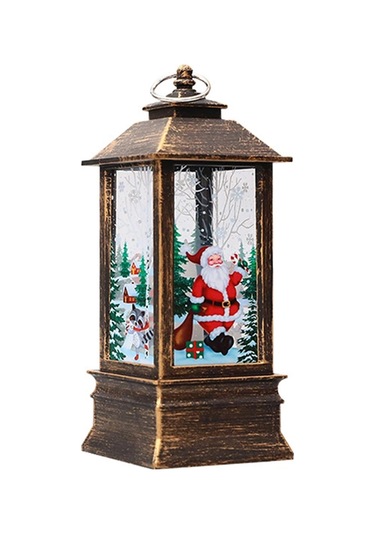 Hombey Büyük Boy Bakır Renkli Noel Baba Figürü, Led Isınma Işık, Çanak Lambası, Noel Ve Özel Etkinlikler Dekorasyonu Diğer