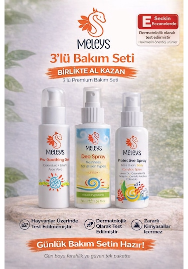 3lü Günlük Bakım Seti Deo Spray + Koruyucuspray + Ferahlatıcı Jel