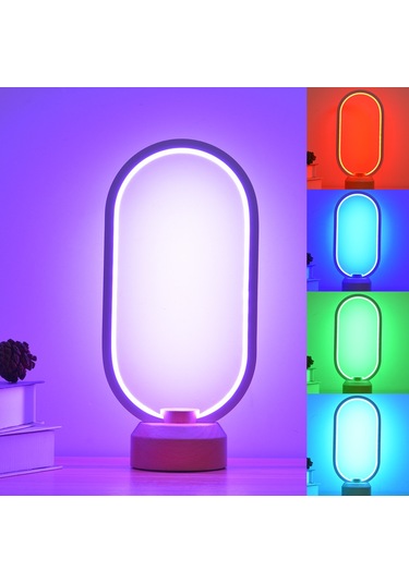 Wezone Rgb Led Gece Lambası Oval Tabanlı 16 Renkli Ayarlanabilir, Göz Koruyucu Yumuşak Işık, Oturma Odası Ve Yatak Odası Dekorasyonu Diğer