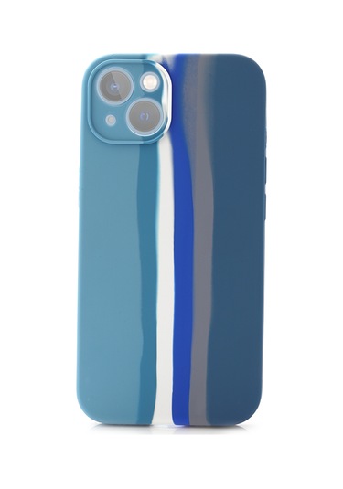 İphone 12 Uyumlu Kılıf Gökkuşağı Rainbow Lansman Silikon-leke Tutmayan Yüzey-tam Koruma Sağlar Mavi