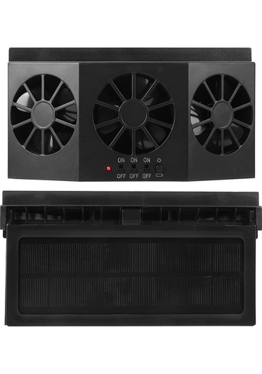 Solar Enerji İle Şarj Edilebilen Araba Fanı - Siyah