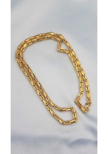 Vog Unisex Xuping Vip Model Perçinli Oval Tasarım Sevgiliye,babaya,eşe,arkadaşa Hediye Çelik Kolye Sarı