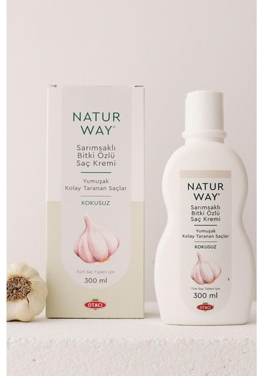 Natur Way Kokusuz Saç Kremi 300 Ml Sarımsak Ve Bitki Özlü, Saç Onarıcı Ve Güçlendirici, Günlük Kullanım İçin