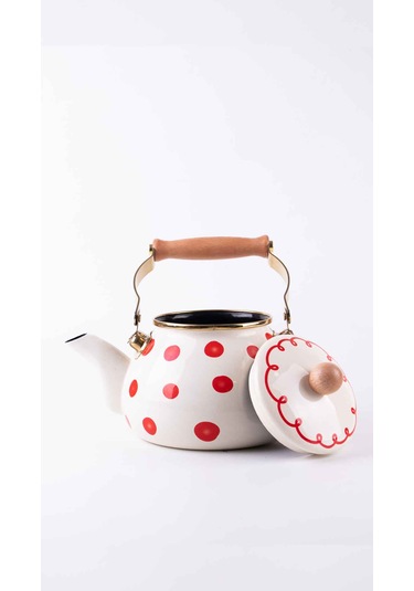 Merry Yılbaşı Özel Emaye Kettle Krem