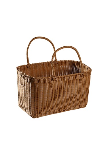 Xiaaokeji Rattan Alışveriş Sepeti Basit Alışveriş Sepeti Çevre Dostu,b Kahverengi