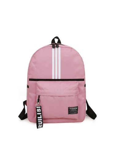 Large Capacity Backpack Student School Bag Travel Backpack Pembe