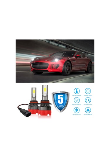 Youtek Motosiklet Ve Araba Led Farları - 6000lm 6000k Soğuk Beyaz Işık, 30w 360 Derece Aydınlatma, Ip65 Su Geçirmez 2 Adet