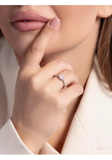 Lapshov Pembe Akikli Gümüş Yüzük 188759927 Pembe