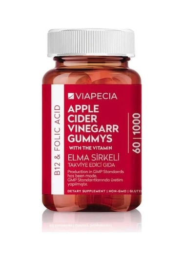Viapecia Apple Cider Vinegar Elma Sirkeli Takviye Edici Gıda 60 Tablet