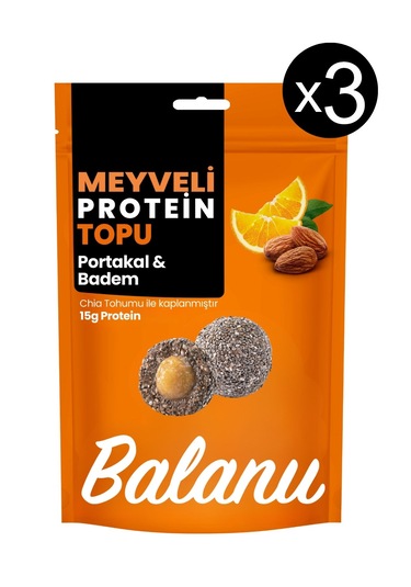 Meyveli Portakallı & Bademli Protein Topları 110gr X3 Adet