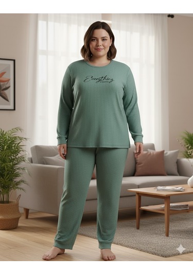 Kadın Yeşil Everything Pijama Takımı Yeşil