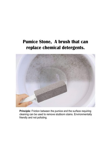 Fosenze 2 Adet Uzun Saplı Pumice Taşlı Tuvalet Fırçası - Sert Su Çemberleri, Kalsiyum Birikintileri Ve Pası Temizler - Tuvalet, Banyo, Mutfak Lavabosu İçin Uygun Gri Gri