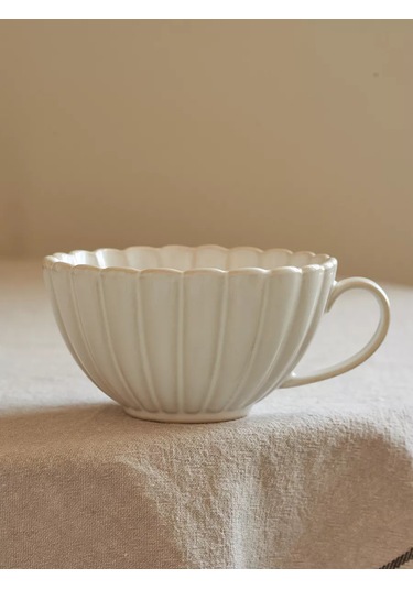 Roomi Çay Ve Kahve İçin Seramik Kupa, 350 Ml, Vintage Bardak 213139114 Fildişi