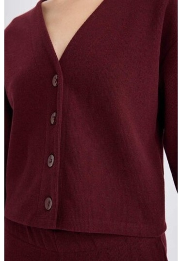 DeFacto 2'li Takım V Yaka Düğmeli Hırka Esnek Belli Geniş Paça Pantolon E9859AX24WNBR34