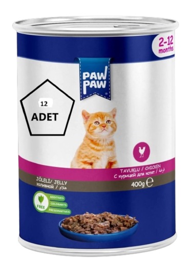 Paw Paw Tavuklu Yavru Kedi Konservesi 12 x 400 G