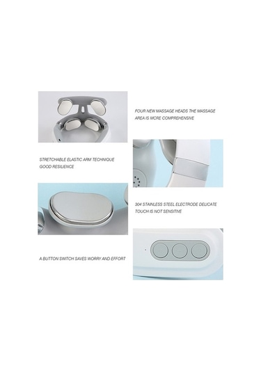Pazly Yüzen Titreşimli, Usb Omuz Mikro Masaj Aleti, Isıtmalı Boyun Ve Kas Ağrıları İçin Elektrikli Beyaz 4mq Beyaz