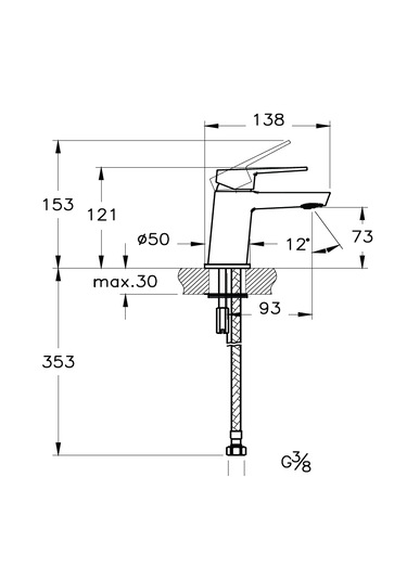 Eczacıbaşı Punto 201 Sabit Lavabo Bataryası Krom