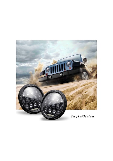 Eagevision C0045 7" LED Su Geçirmez DRL Yuvarlak Araba Farı.