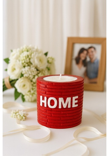 Dekoratif Kokulu Mum Home Kırmızı Home
