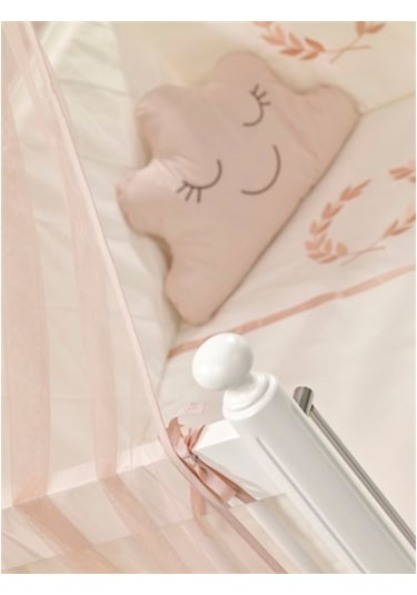 Meltem Kids Motto Pudra Nakışlı Pamuklu Bebek Uyku Seti 60 x 120 CM Pembe