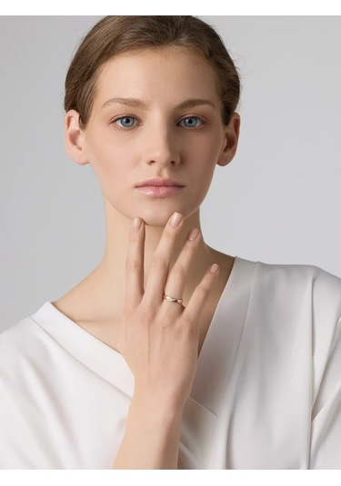 Lepta 925 Ayar Gümüş 585 Ayar Altın Kaplamalı Yüzük 195745811 Gri