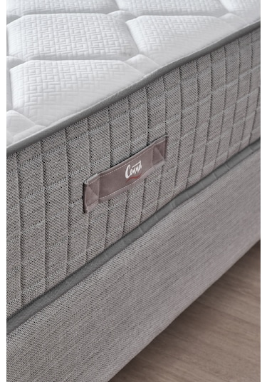 Mimoza Tek Kişilik Full Ortopedik Antibakteriyel Paket Yaylı Yatak Antrasit