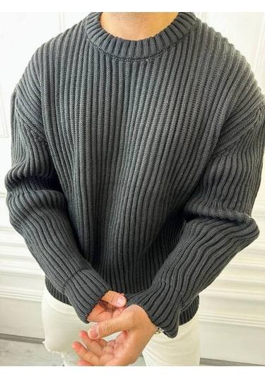 Elkumoda Oversize Kazak Bol Kesim Salaş Triko Kazak-KAZAK2873