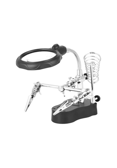 Lemestar Led Işık Ve Büyüteçli Tamir Yardımcı Klembi - Çalışma Masası Pil Yok - Te-801