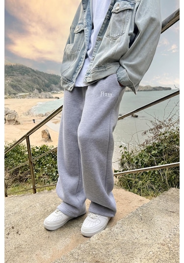 Flaw Atelıer Flaw Atelier Baggy Eşofman Altı Gri Melanj-16511 Gri Melanj