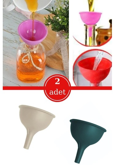 Flosoft 2 Adet Mini Huni, Pratik Silikon Yağ Sirkelik Huni 7cm 2'li Set