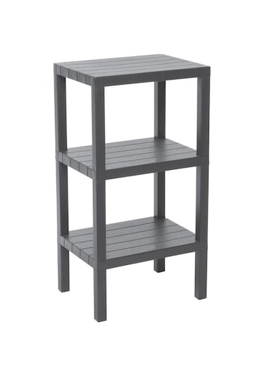 3 Raflı Gri Modüler Ünite Plastik 38x29x74 Cm Go50604632440 Çok Renkli