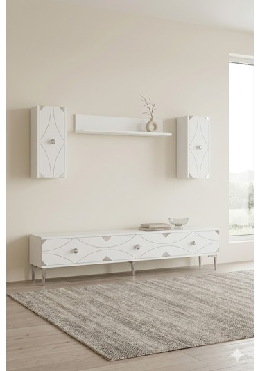 Tvr1897bs Alfa Tv Ünitesi Takımı Beyaz-silver 180cm