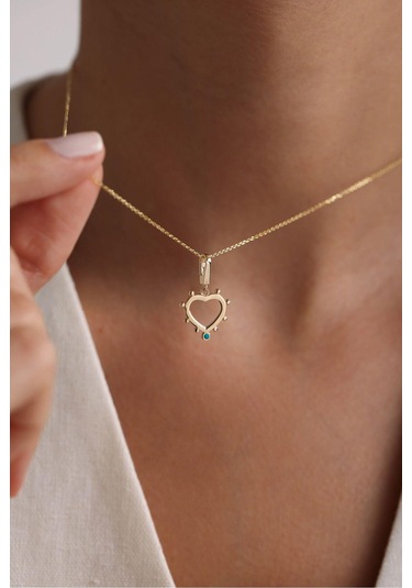 Gianfranco Mavi Mineli Kalp & Yonca & Yıldız Charm Bileklik Altın Sarı Altın