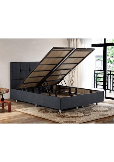 Niron Notte 100x200 Tek Kişilik Lüks Baza ve Başlık Seti Kaydırma