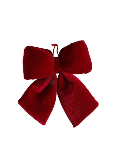 Folinda Noel Dekorasyonu: Bordo Kadife Bowknot, Ağaç Ve Duvar Süsü, 3 Boyut Seçeneği - 1 Adet