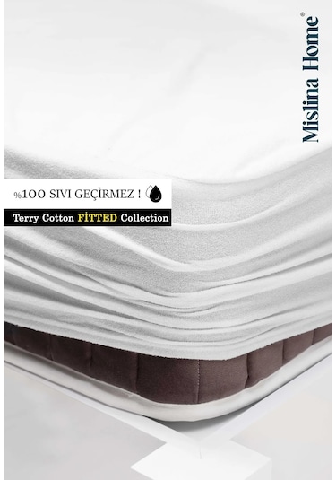 Terry Cotton Pamuklu Sıvı Geçirmez Fitted Full Kenar Tek - Çift Kişilik Çocuk Yatak Koruyucu Alezi