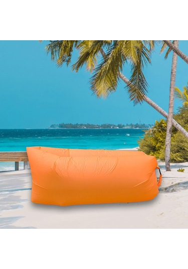 Suntek Şişme Hava Şezlong Kanepe Seyahat Bahçe Yaz Turuncu