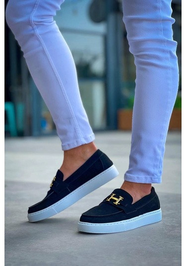 Bağcıksız Siyah Süet H Günlük Erkek Ayakkabısı Siyah5 Siyah